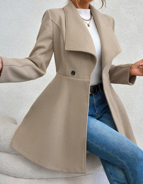 Load image into Gallery viewer, Collared Neck Button Up Long Sleeve Coat
