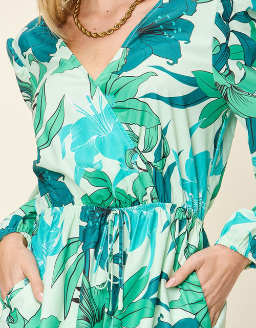 Load image into Gallery viewer, Double Take Full Size Floral Long Sleeve Romper with Pockets
