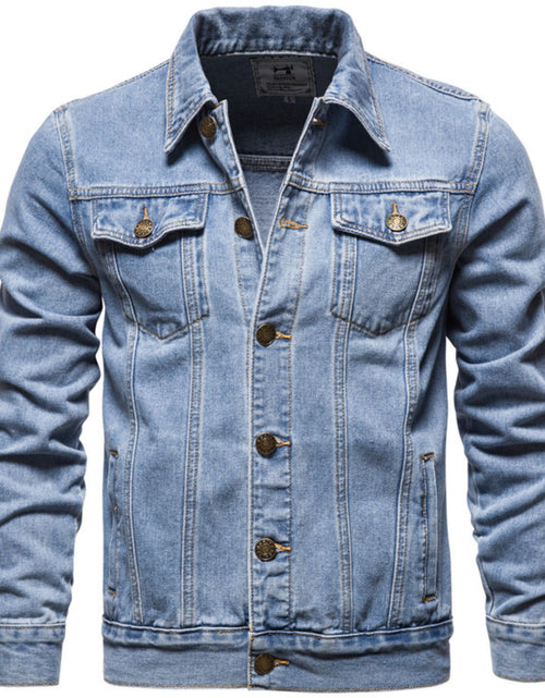 Load image into Gallery viewer, Men's Button Down Long Sleeve Denim Jacket
