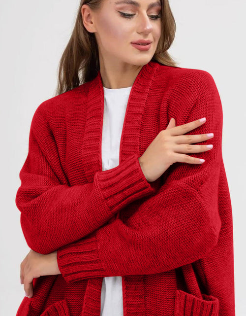 Load image into Gallery viewer, Pocketed Open Front Long Sleeve Longline Cardigan
