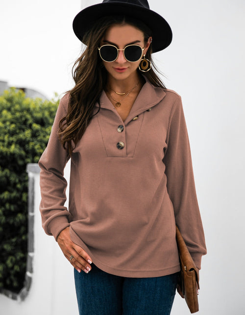 Load image into Gallery viewer, Half Button Long Sleeve T-Shirt
