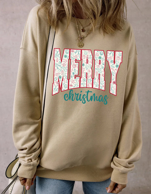 Load image into Gallery viewer, MERRY CHRISTMAS Round Neck Long Sleeve Sweatshirt
