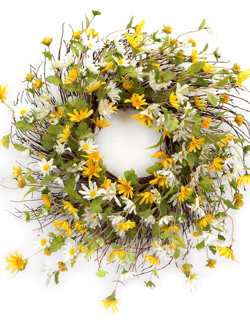 Load image into Gallery viewer, Mixed Daisy Floral Wreath 24"D

