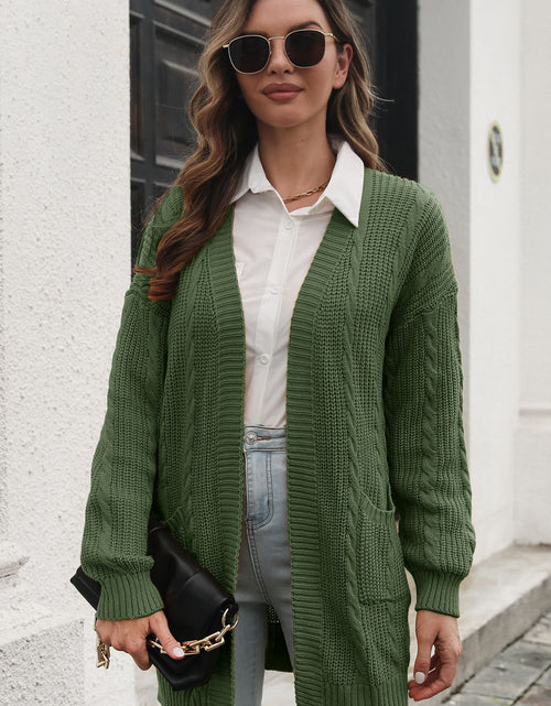 Load image into Gallery viewer, Open Front Longline Cardigan with Pockets
