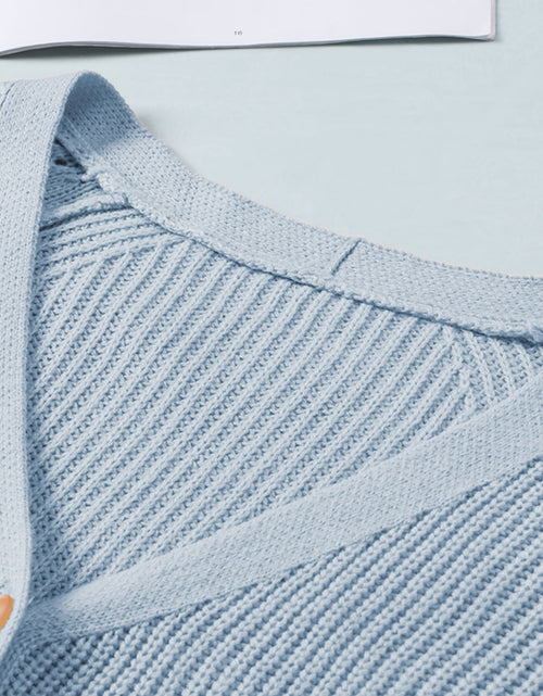 Load image into Gallery viewer, Openwork V-Neck Button Up Cardigan
