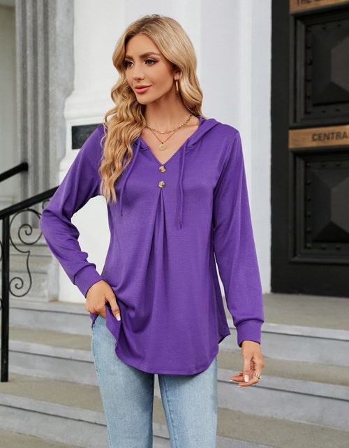 Load image into Gallery viewer, Long Sleeve Hooded Blouse
