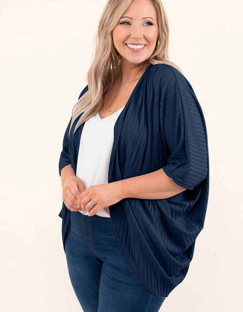Load image into Gallery viewer, Plus Size Ribbed Cocoon Cover Up
