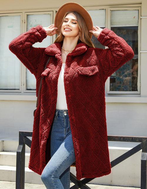 Load image into Gallery viewer, Texture Button Up Dropped Shoulder Coat
