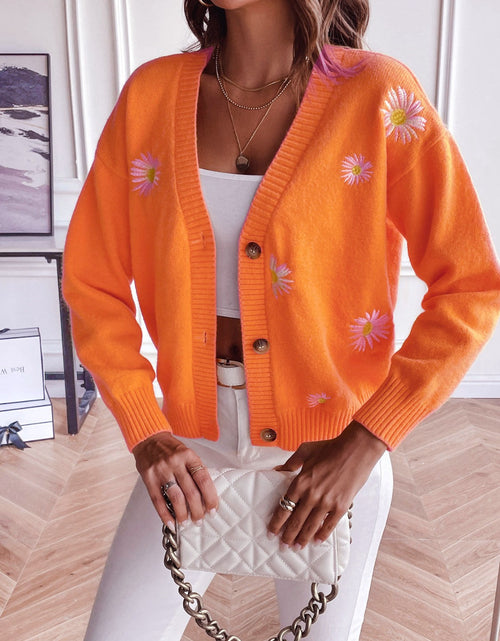 Load image into Gallery viewer, Floral Button Up Cardigan

