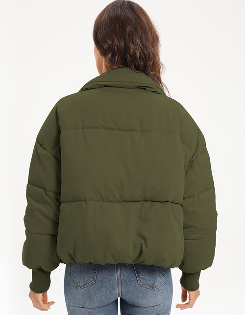 Load image into Gallery viewer, Zip Up Turtleneck Long Sleeve Puffer Jacket
