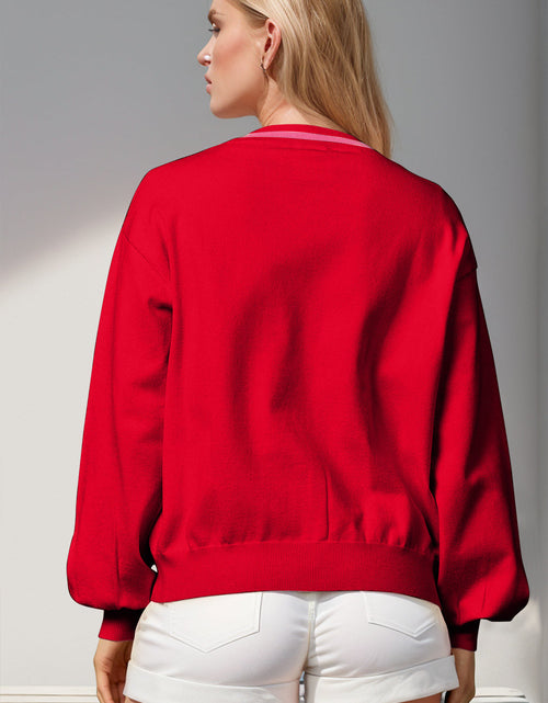 Load image into Gallery viewer, Double Take Full Size Nutcracker Sequin Bow Decor Cardigan
