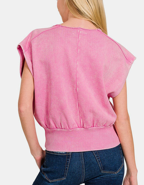 Load image into Gallery viewer, Zenana Washed Boat Neck Bottom Banded Dolman Sleeve Top
