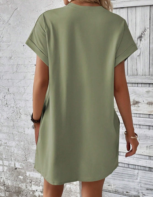 Load image into Gallery viewer, Round Neck Short Sleeve Mini Dress
