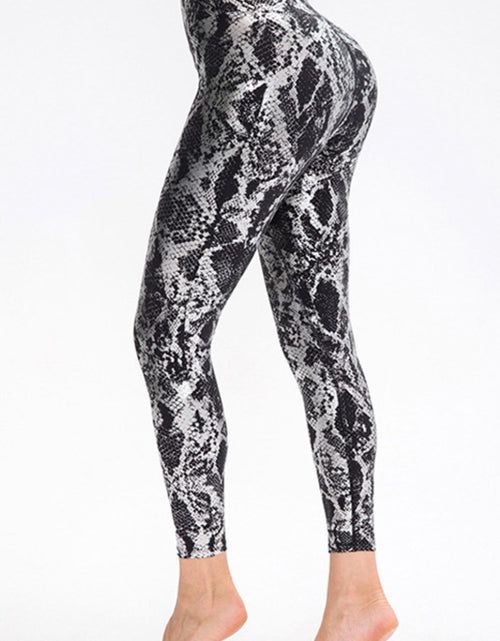 Load image into Gallery viewer, Animal Print Slim Fit Wide Waistband Long Sports Pants
