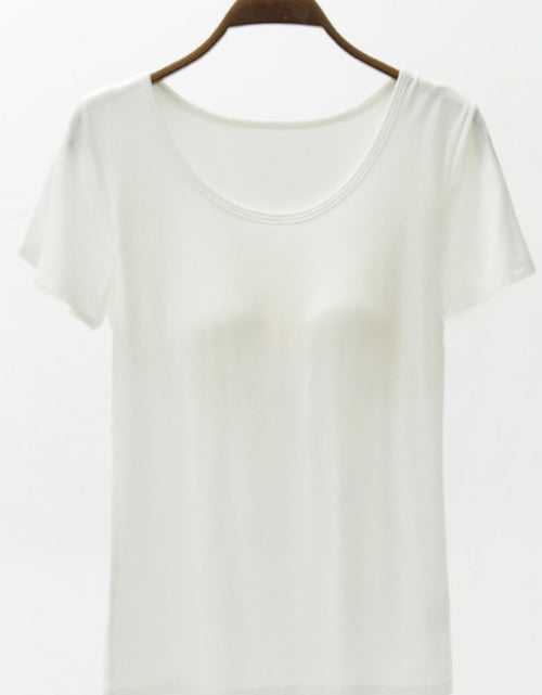 Load image into Gallery viewer, Round Neck Modal T-Shirt with Bra
