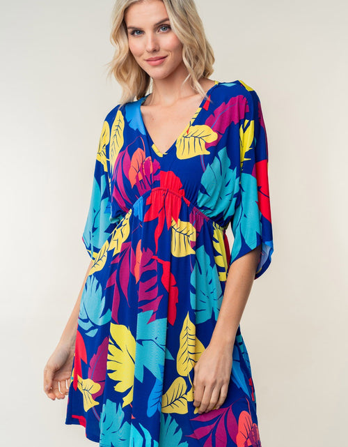 Load image into Gallery viewer, White Birch Full Size Printed V-Neck Mini Dress
