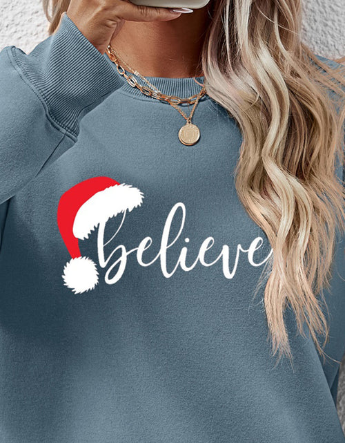 Load image into Gallery viewer, BELIEVE Graphic Long Sleeve Sweatshirt
