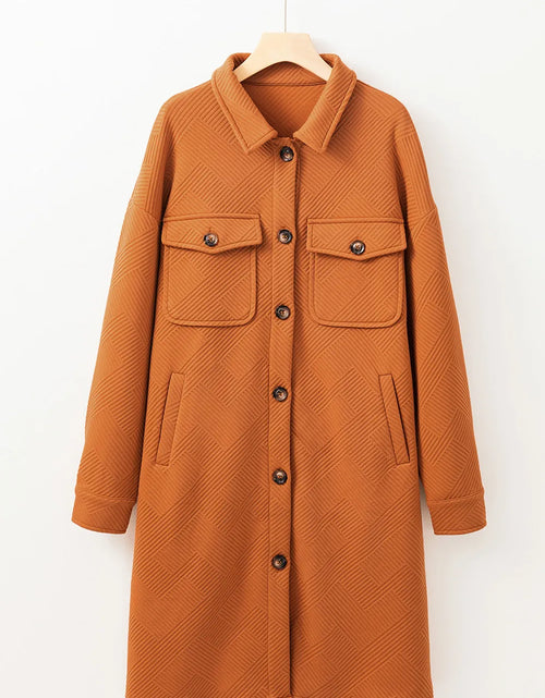 Load image into Gallery viewer, Textured Button Down Collared Neck Coat
