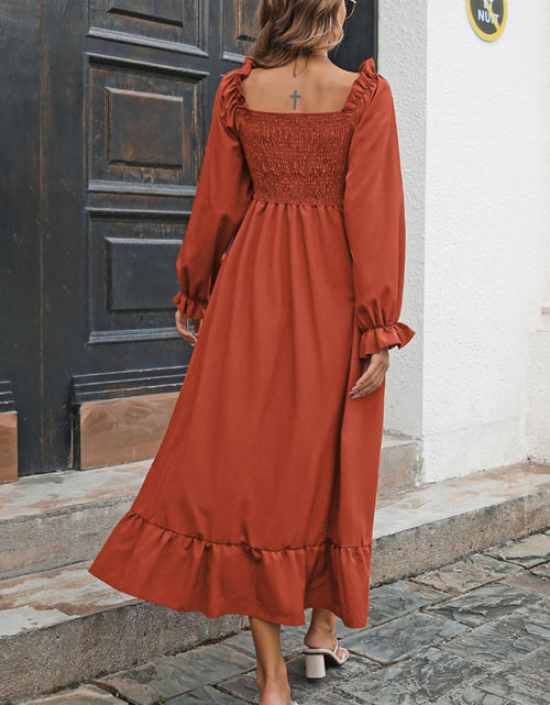 Load image into Gallery viewer, Smocked Ruffle Hem Flounce Sleeve Dress
