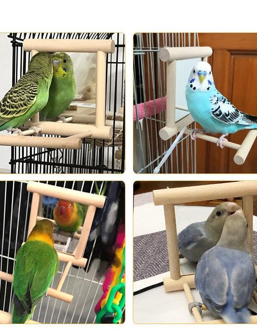 Load image into Gallery viewer, Curious Avian Reflection Stand by Dog Hugs Cat
