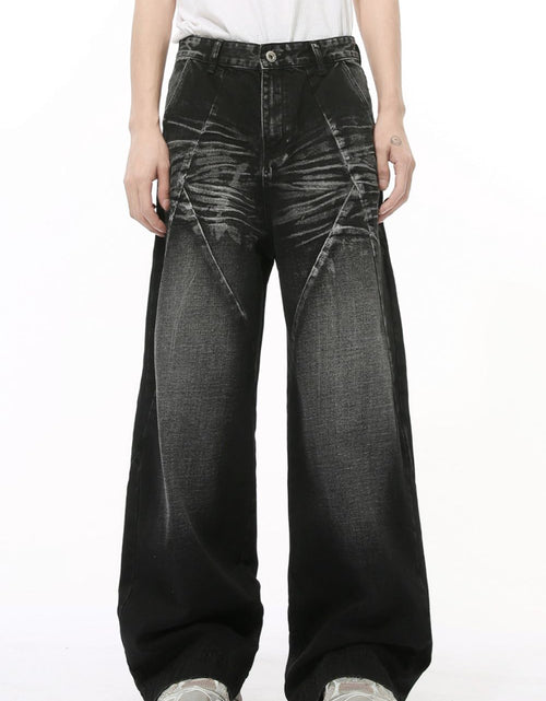 Load image into Gallery viewer, Washed Cat Whisker Straight Leg Jeans
