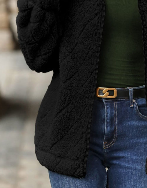 Load image into Gallery viewer, Fuzzy Pocketed Zip Up Jacket
