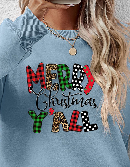 Load image into Gallery viewer, Letter Graphic Round Neck Long Sleeve Sweatshirt
