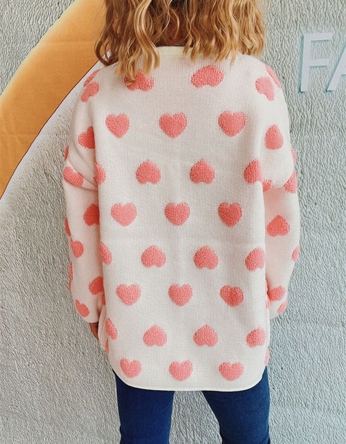 Load image into Gallery viewer, Heart Button Up Long Sleeve Cardigan
