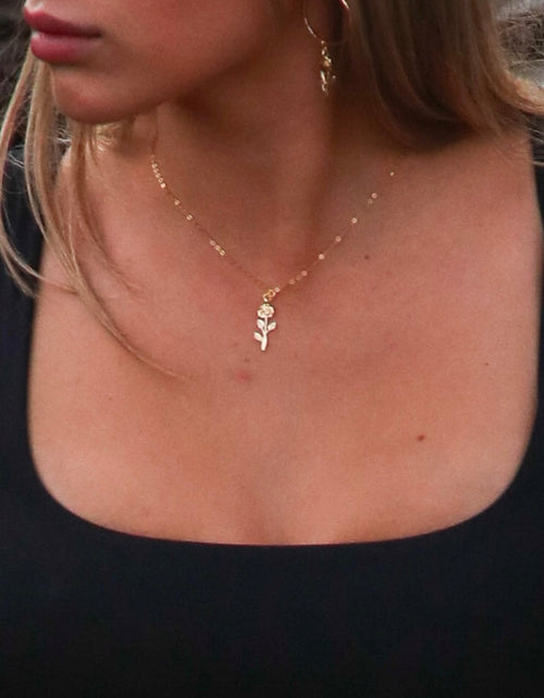 Load image into Gallery viewer, Dainty lil Rose Necklace by Toasted Jewelry
