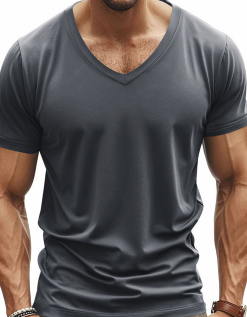 Load image into Gallery viewer, Men's Full Size V-Neck Short Sleeve T-Shirt Plus Size

