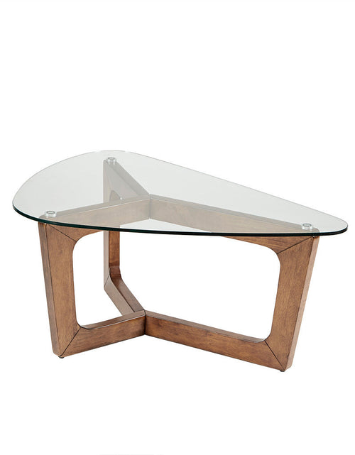 Load image into Gallery viewer, Wood Base Tempered Glass Top Coffee Table by Blak Hom
