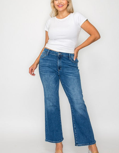 Load image into Gallery viewer, bytos Full Size Cat's Whiskers Mid Rise Ankle Jeans
