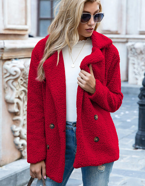Load image into Gallery viewer, Ivy Lane Full Size Lapel Collar Sherpa Coat
