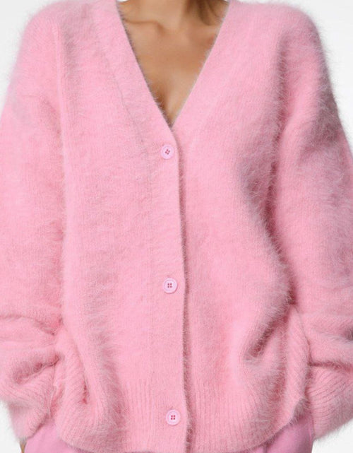 Load image into Gallery viewer, Fuzzy Button Down Long Sleeve Cardigan
