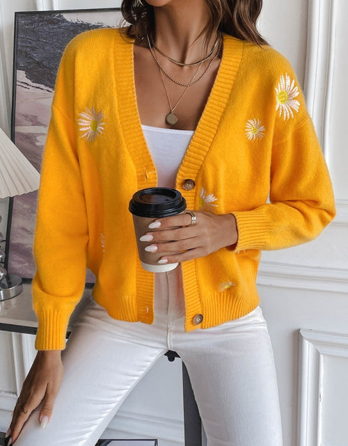 Load image into Gallery viewer, Floral Button Up Cardigan
