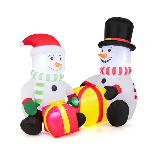 Load image into Gallery viewer, 5 Feet 2 Cute Blow-up Snowman Christmas Inflatables with Gift Boxes
