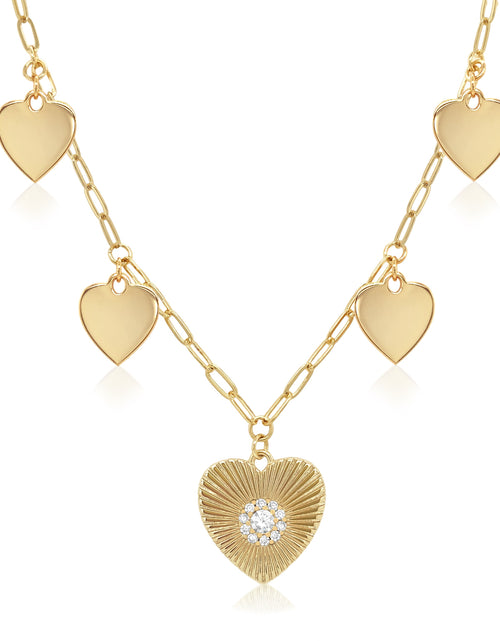 Load image into Gallery viewer, SALE 5 Heart Charm Necklace by Jennifer Miller Jewelry
