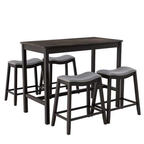 Load image into Gallery viewer, 5-Piece Dining Set with 4 Upholstered Stools
