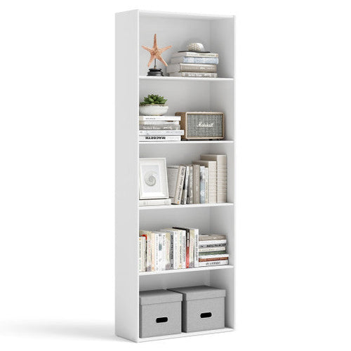 Load image into Gallery viewer, 5-Shelf Storage Bookcase Modern Multi-Functional Display Cabinet-White
