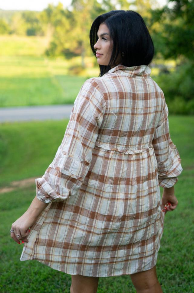 Dana Plaid Babydoll Dress by Threaded Pear