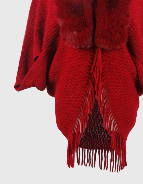 Load image into Gallery viewer, Open Front Fringe Hem Poncho
