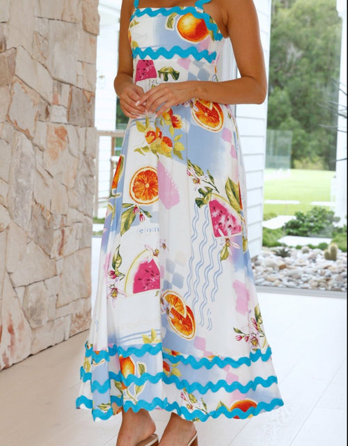 Load image into Gallery viewer, Printed Square Neck Wide Strap Dress
