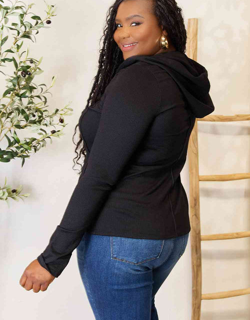 Load image into Gallery viewer, Culture Code Full Size Exposed Seam Long Sleeve Hoodie
