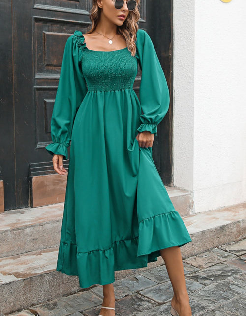 Load image into Gallery viewer, Smocked Ruffle Hem Flounce Sleeve Dress
