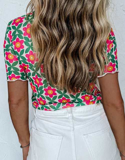 Load image into Gallery viewer, Printed Round Neck Short Sleeve T-Shirt
