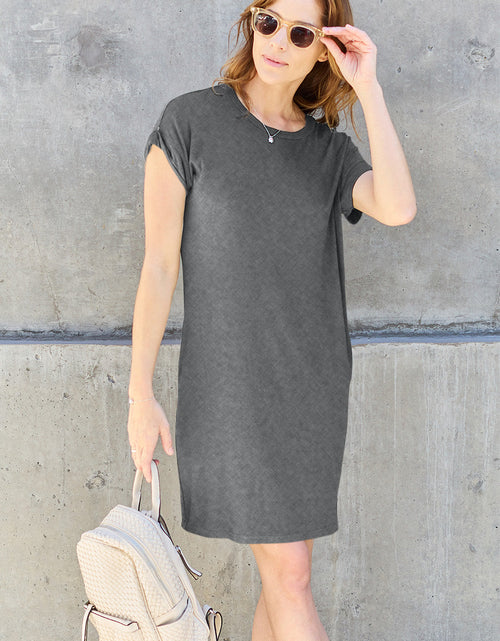 Load image into Gallery viewer, Basic Bae Full Size Round Neck Short Sleeve Dress with Pockets
