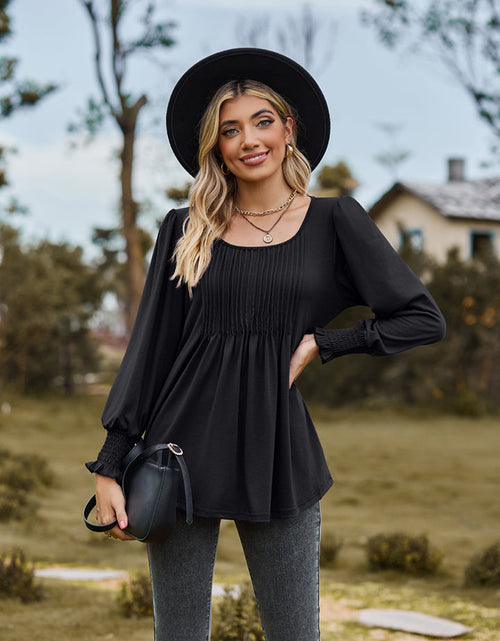 Load image into Gallery viewer, Puff Sleeve Pleated Blouse

