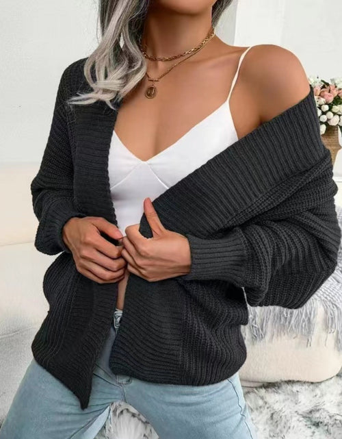 Load image into Gallery viewer, Open Front Lantern Sleeve Cardigan
