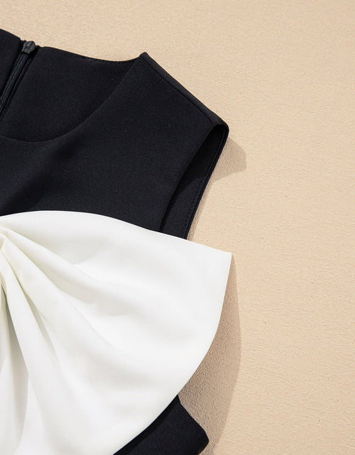 Load image into Gallery viewer, Bow Contrast Sleeveless Mini Dress
