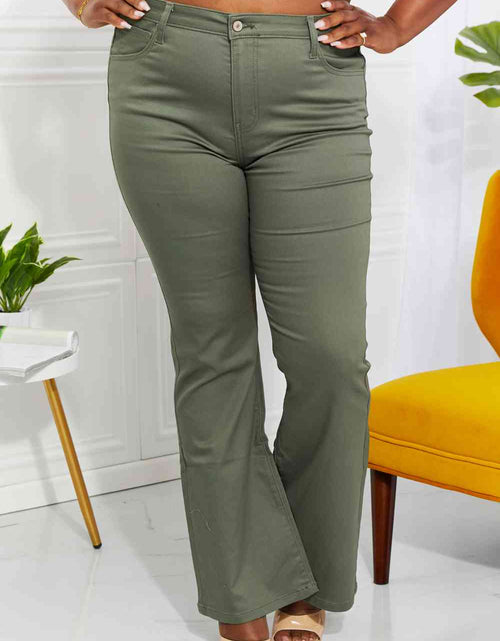 Load image into Gallery viewer, Zenana Clementine Full Size High-Rise Bootcut Jeans in Olive
